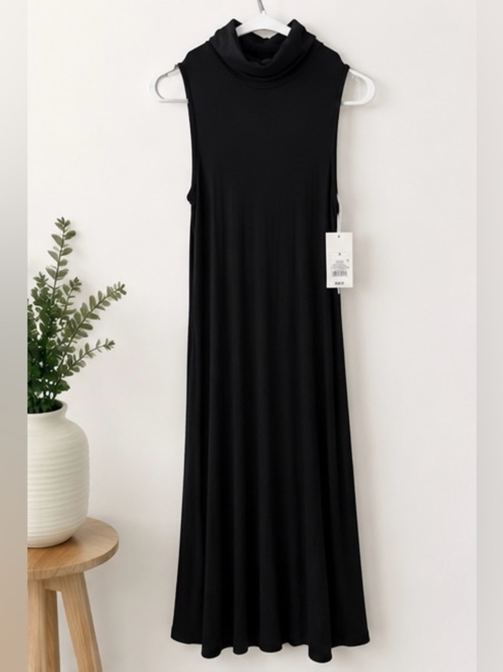 A New Day Black Sleeveless Mock Neck Maxi Dress NWT Size Small